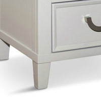 Roly Nightstand with 2 Drawers, Molded Details, Light Gray Solid Wood - BM339445