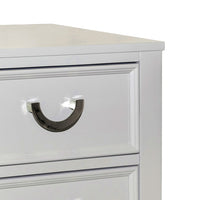Roly Nightstand with 2 Drawers, Molded Details, Light Gray Solid Wood - BM339445