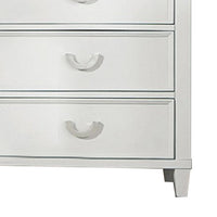 Kiki Tall Dresser Chest with 5 Drawers, Bracket Feet, White Solid Wood - BM339446