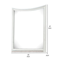 Kiki Dresser Mirror, Curved Crown Molded Details, White Solid Wood - BM339448