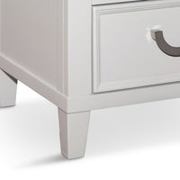 Kiki Nightstand with 2 Drawers, Chrome Metal, White Wood - BM339449