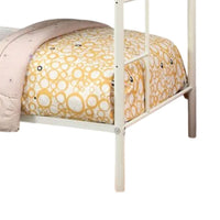 Raina Twin over Twin Bunk Bed, Built In Side Ladder, White Metal - BM339450