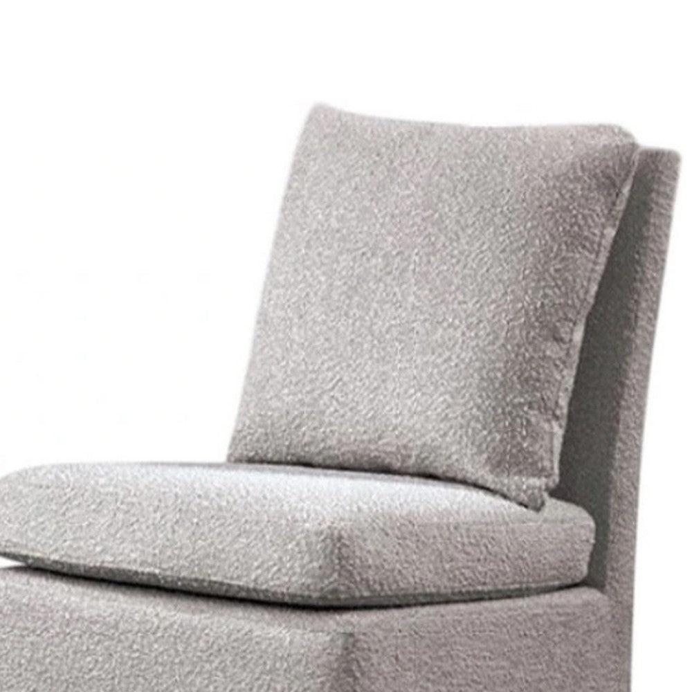 Ager Side Dining Chair with Caster Wheels, Light Gray Boucle Chenille - BM339460