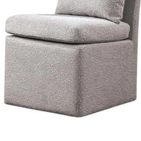 Ager Side Dining Chair with Caster Wheels, Light Gray Boucle Chenille - BM339460