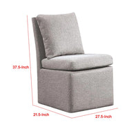 Ager Side Dining Chair with Caster Wheels, Light Gray Boucle Chenille - BM339460