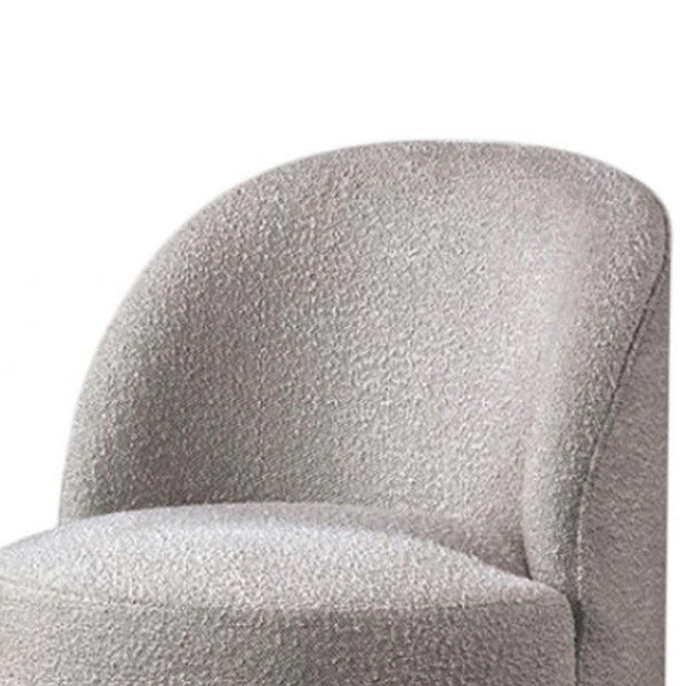 Ager Side Dining Swivel Chair, Curved Barrel Style, Gray Boucle Chenille - BM339462