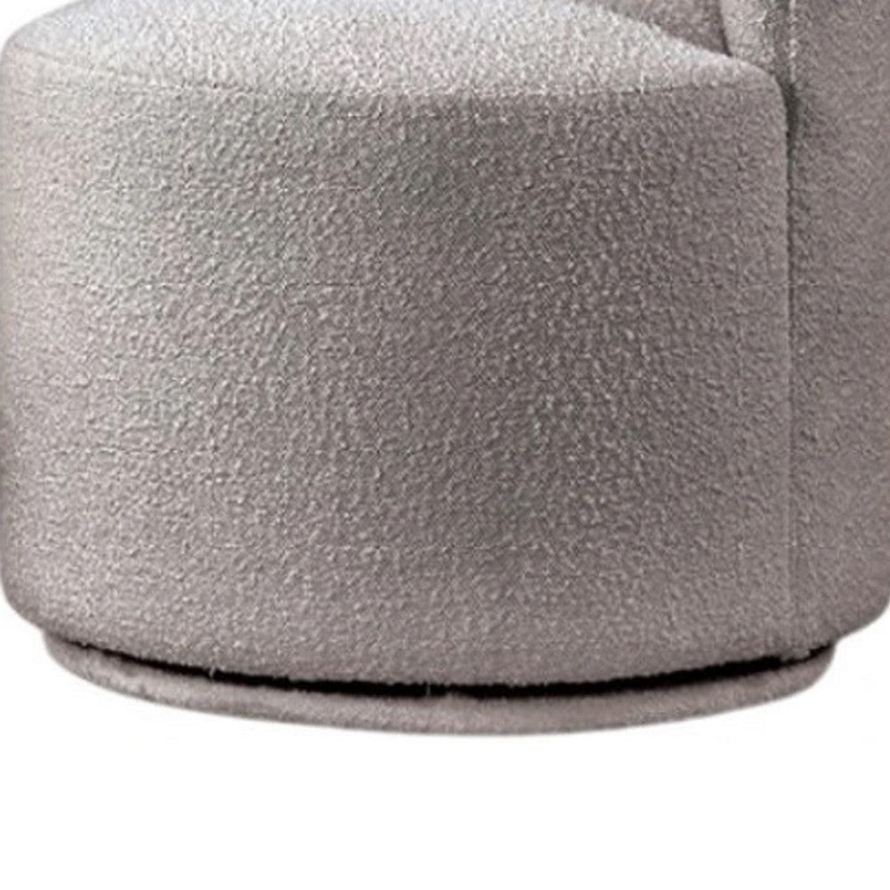 Ager Side Dining Swivel Chair, Curved Barrel Style, Gray Boucle Chenille - BM339462