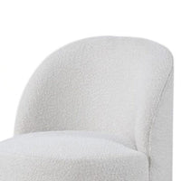 Ager Side Dining Swivel Chair, Curved Barrel Style, White Boucle Chenille - BM339463