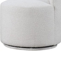 Ager Side Dining Swivel Chair, Curved Barrel Style, White Boucle Chenille - BM339463