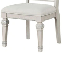 Miamy Dining Armchair Set of 2, Solid Wood, Ivory Button Tufted Fabric - BM339465