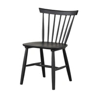 Baylee Side Dining Chair Set of 2, Farmhouse Spindle Back, Black Wood - BM339470