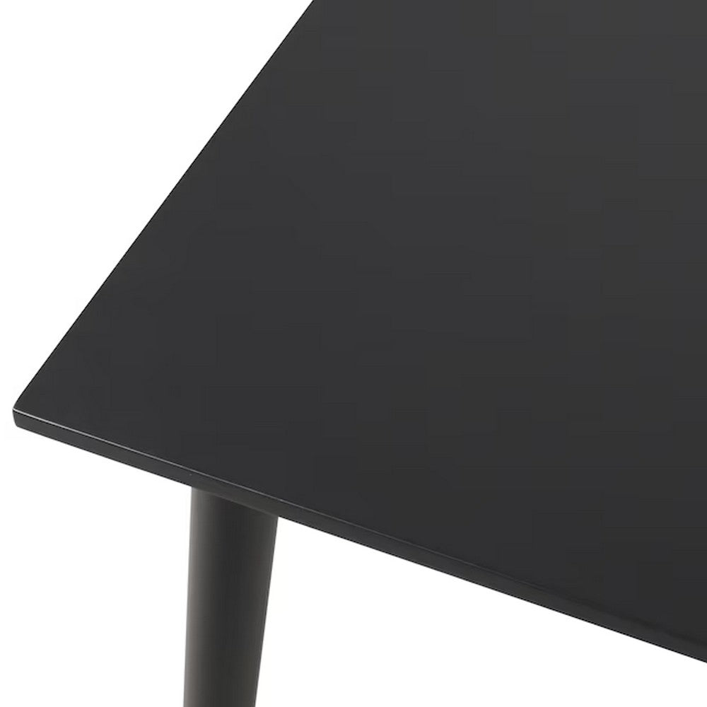 Baylee Rectangular Dining Table, Straight Legs, 60 Inch Black Wood Top - BM339471