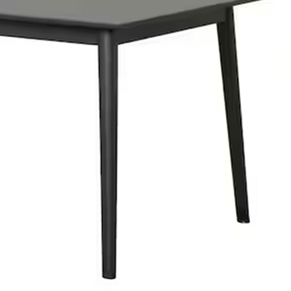 Baylee Rectangular Dining Table, Straight Legs, 60 Inch Black Wood Top - BM339471