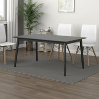 Baylee Rectangular Dining Table, Straight Legs, 60 Inch Black Wood Top - BM339471
