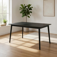 Baylee Rectangular Dining Table, Straight Legs, 60 Inch Black Wood Top - BM339471