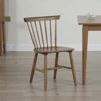 Baylee Side Dining Chair Set of 2, Spindle Back, Tapered Legs, Walnut Wood - BM339472