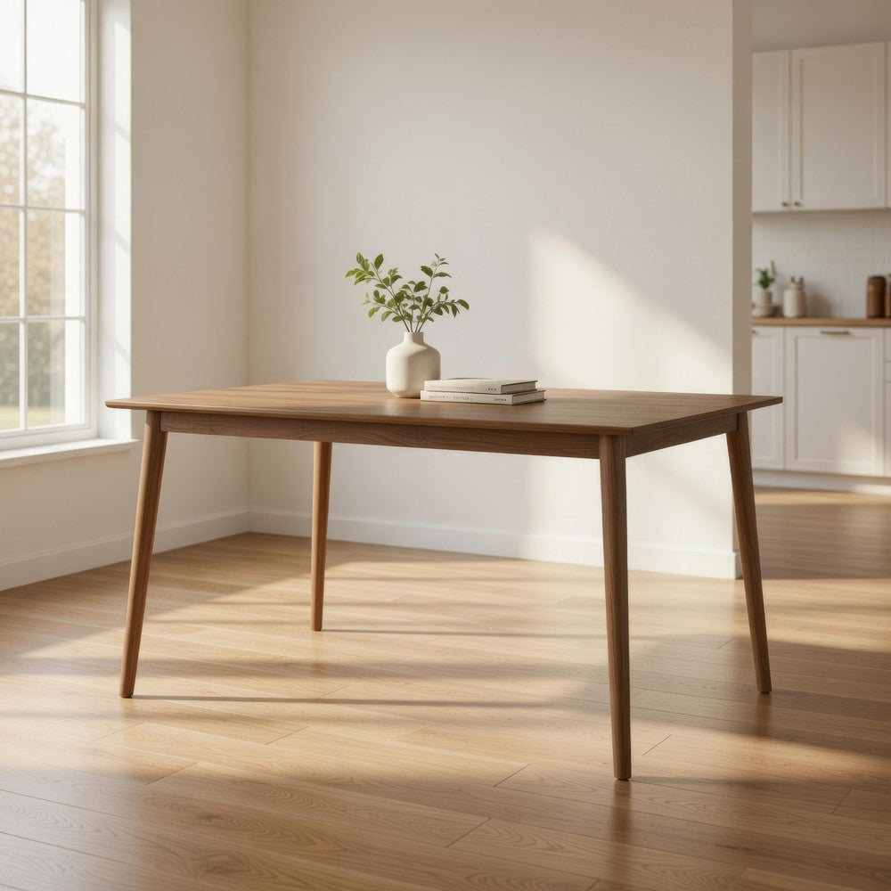 Baylee Rectangular Dining Table, Straight Legs, 60 Inch Walnut Wood - BM339473