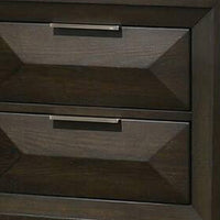Fema Nightstand, 2 Bevel Drawers, Nickel Handles, Espresso Brown Wood - BM339480