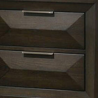 Fema Nightstand, 2 Bevel Drawers, Nickel Handles, Espresso Brown Wood - BM339480