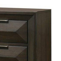 Fema Nightstand, 2 Bevel Drawers, Nickel Handles, Espresso Brown Wood - BM339480