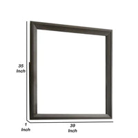 Fema Dresser Mirror, 35 Inch Bevel Edge Frame, Brown Wood - BM339481