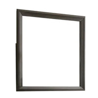 Fema Dresser Mirror, 35 Inch Bevel Edge Frame, Brown Wood - BM339481