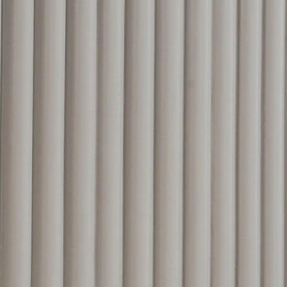 Gema Dresser Mirror, 38 Inch Light Gray Wood, Reeded Design, Silver Accents - BM339482