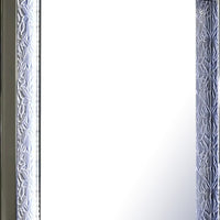 Levi Dresser Mirror, 38 Inch, Leaf Pattern Molding w LED, Dark Gray Wood - BM339487