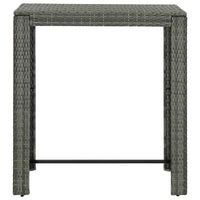 Outdoor Bar Height Table, Powder Coated Steel, 40 Inch, Gray Wicker Rattan - BM339647