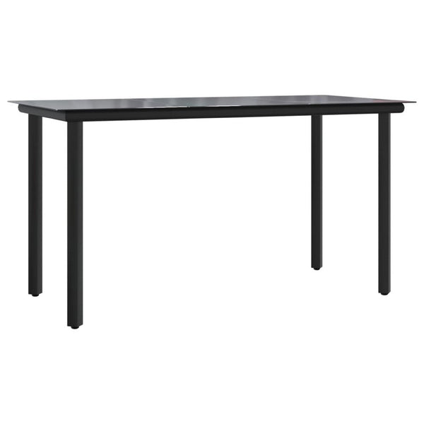 Jen Outdoor Patio Dining Table, Black Steel Frame, 79 Inch Glass Top - BM339657