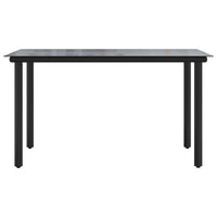 Jen Outdoor Patio Dining Table, Black Steel Frame, 79 Inch Glass Top - BM339657