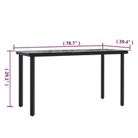Jen Outdoor Patio Dining Table, Black Steel Frame, 79 Inch Glass Top - BM339657