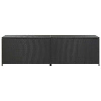 Jer Outdoor Storage Box with Gas Lift, 79 Inch Black Rattan Woven - BM339658