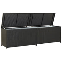 Jer Outdoor Storage Box with Gas Lift, 79 Inch Black Rattan Woven - BM339658
