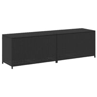 Jer Outdoor Storage Box with Gas Lift, 79 Inch Black Rattan Woven - BM339658