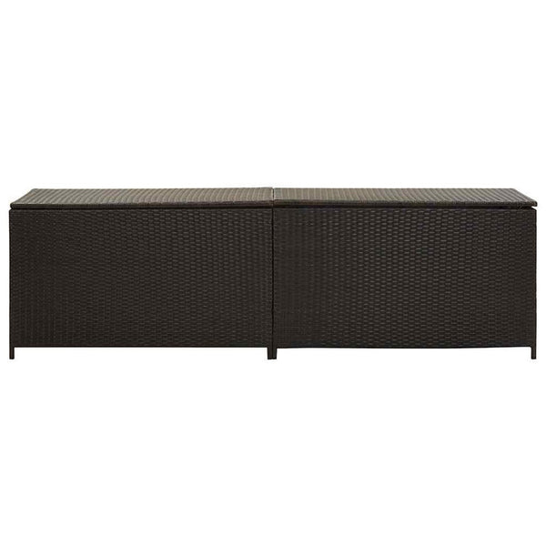 Jer Outdoor Storage Box with Gas Lift, 79 Inch Brown Rattan Woven - BM339659