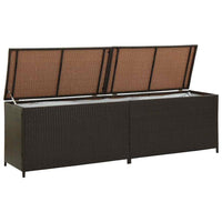Jer Outdoor Storage Box with Gas Lift, 79 Inch Brown Rattan Woven - BM339659