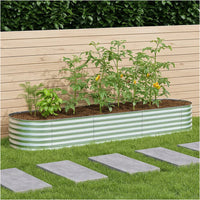 Bery Outdoor Veg Garden Raised Bed, Galvanized Steel, 158 Inch - BM339662