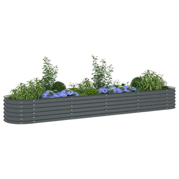 Bery Outdoor Veg Garden Raised Bed, Gray Galvanized Steel, 158 Inch  - BM339663