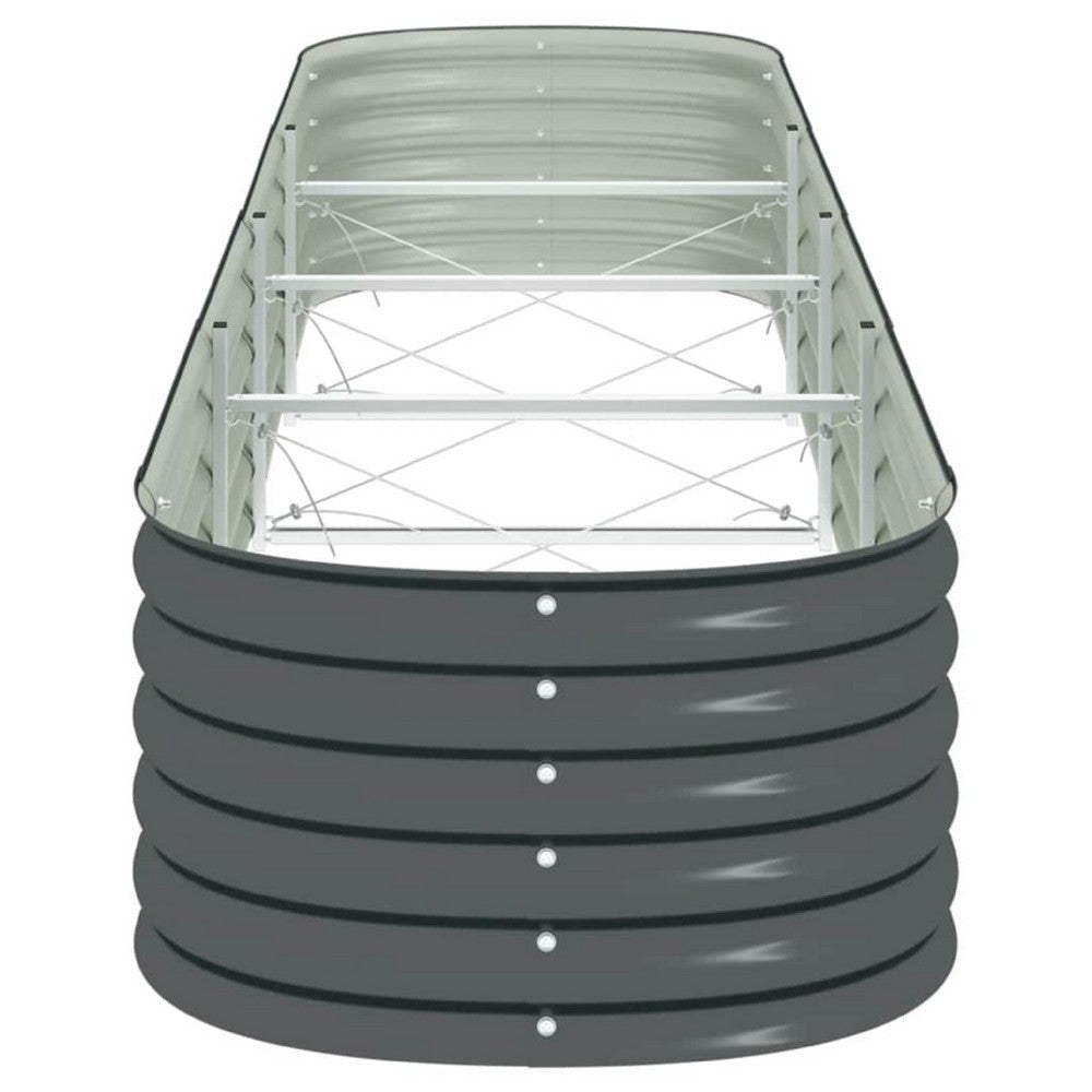Bery Outdoor Veg Garden Raised Bed, Gray Galvanized Steel, 158 Inch  - BM339663