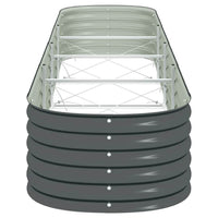 Bery Outdoor Veg Garden Raised Bed, Gray Galvanized Steel, 158 Inch  - BM339663