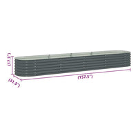 Bery Outdoor Veg Garden Raised Bed, Gray Galvanized Steel, 158 Inch  - BM339663