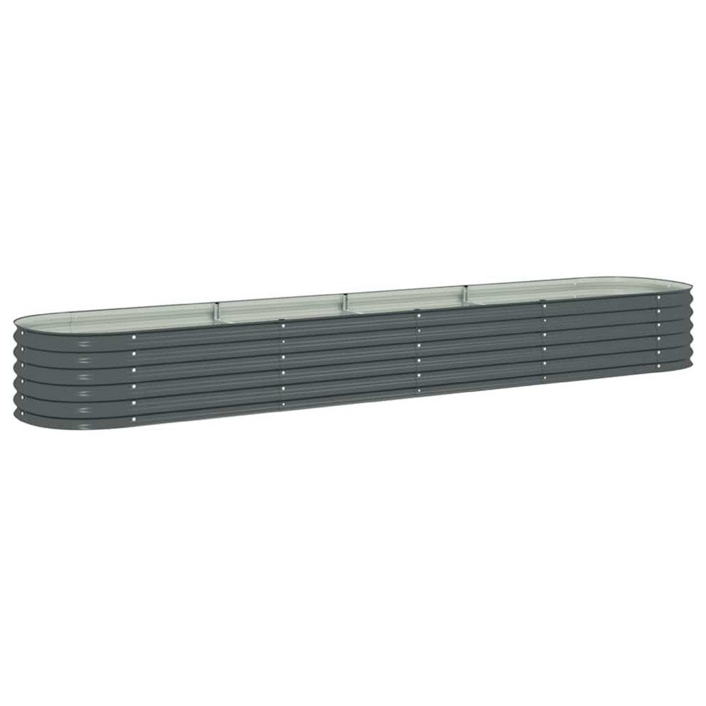 Bery Outdoor Veg Garden Raised Bed, Gray Galvanized Steel, 158 Inch  - BM339663
