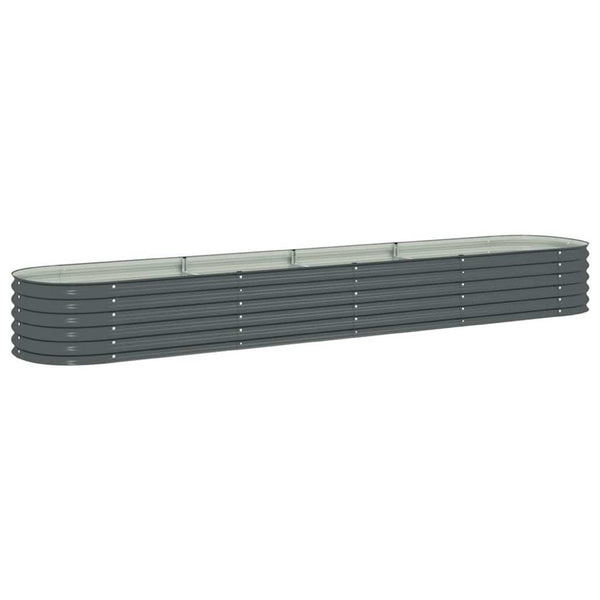 Bery Outdoor Veg Garden Raised Bed, Gray Galvanized Steel, 158 Inch  - BM339663