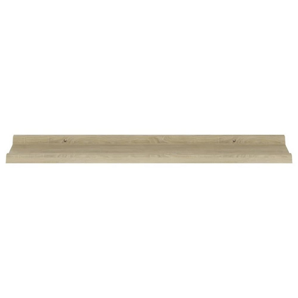 Wall Mounted Floating Decorative Shelves Set of 2, 31 Inch, Sonoma Oak Brown - BM339667