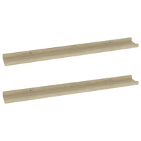 Wall Mounted Floating Decorative Shelves Set of 2, 31 Inch, Sonoma Oak Brown - BM339667