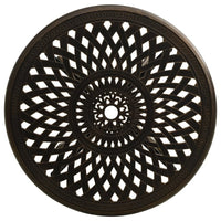 Outdoor Table, 31 Inch Round Top and Curved Legs, Bronze Aluminum - BM339672