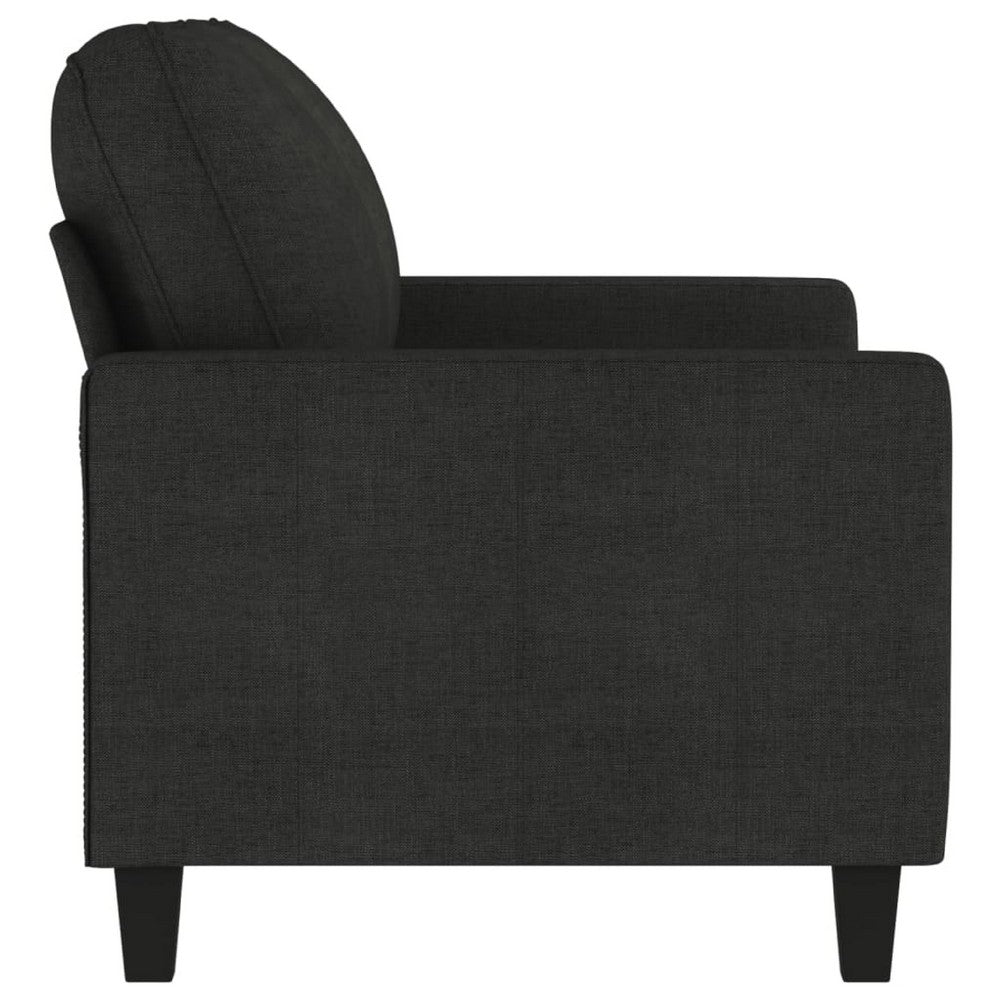 Modern Loveseat in Black Polyester with Simple Minimalist Silhouette - BM339673