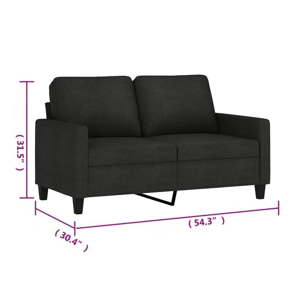 Modern Loveseat in Black Polyester with Simple Minimalist Silhouette - BM339673