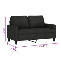 Modern Loveseat in Black Polyester with Simple Minimalist Silhouette - BM339673